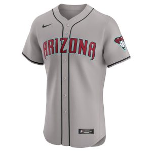 Men’s Arizona Diamondbacks Nike Gray Vapor Premier Elite Patch Jersey