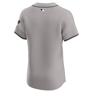 Men’s Arizona Diamondbacks Nike Gray Vapor Premier Elite Patch Jersey