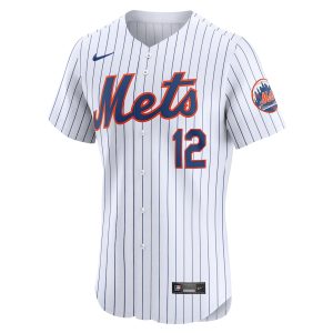 Men’s New York Mets Francisco Lindor Nike White Home Elite Jersey