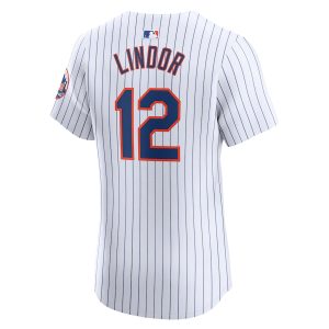 Men’s New York Mets Francisco Lindor Nike White Home Elite Jersey