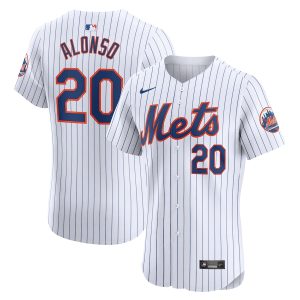 Men’s New York Mets Pete Alonso Nike White Home Elite Jersey