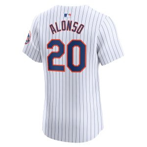 Men’s New York Mets Pete Alonso Nike White Home Elite Jersey