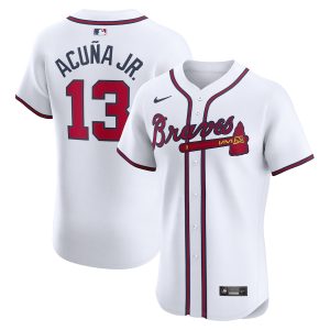 Men’s Atlanta Braves Ronald Acuña Jr. Nike White Home Elite Jersey