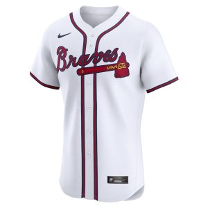 Men’s Atlanta Braves Ronald Acuña Jr. Nike White Home Elite Jersey