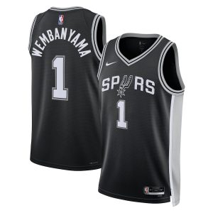 Unisex San Antonio Spurs Victor Wembanyama Nike Black 2023 NBA Draft First Round Pick Swingman Jersey – Icon Edition