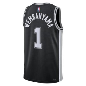 Unisex San Antonio Spurs Victor Wembanyama Nike Black 2023 NBA Draft First Round Pick Swingman Jersey – Icon Edition