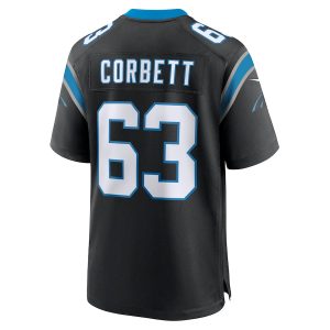 Men’s Carolina Panthers Austin Corbett Nike Black Team Game Jersey