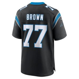 Men’s Carolina Panthers Deonte Brown Nike Black Team Game Jersey
