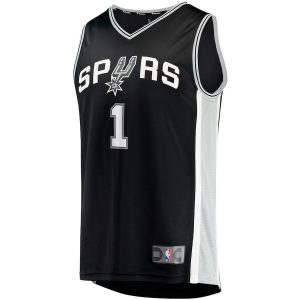 Men’s San Antonio Spurs Victor Wembanyama Fanatics Branded Black Fast Break Replica Jersey – Icon Edition