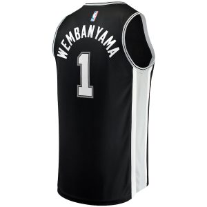 Men’s San Antonio Spurs Victor Wembanyama Fanatics Branded Black Fast Break Replica Jersey – Icon Edition