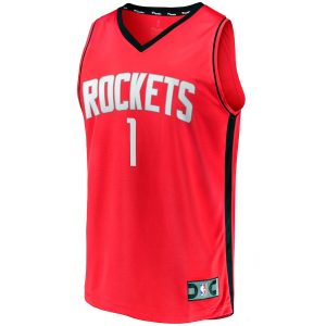 Men’s Houston Rockets Amen Thompson Fanatics Branded Red Fast Break Replica Jersey – Icon Edition