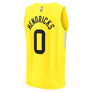 Men’s Utah Jazz Taylor Hendricks Fanatics Branded Yellow Fast Break Replica Jersey – Icon Edition