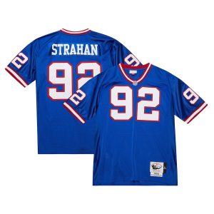 Men’s New York Giants 1993 Michael Strahan Mitchell & Ness Royal Authentic Throwback Retired Player Jersey