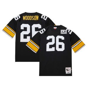 Men’s Pittsburgh Steelers 1988 Rod Woodson Mitchell & Ness Black Authentic Throwback Retired Player Jersey