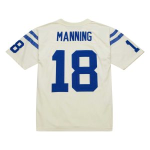 Men’s Indianapolis Colts Peyton Manning Mitchell & Ness Cream Chainstitch Legacy Jersey