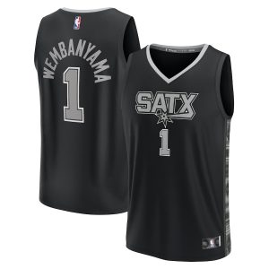 Men’s San Antonio Spurs Victor Wembanyama Fanatics Branded Black Fast Break Player Jersey – Statement Edition