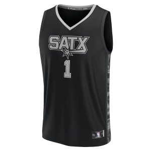 Men’s San Antonio Spurs Victor Wembanyama Fanatics Branded Black Fast Break Player Jersey – Statement Edition