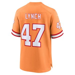 Men’s Tampa Bay Buccaneers John Lynch Nike Orange Throwback Game Jersey