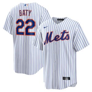 Men’s New York Mets Brett Baty Nike White Replica Player Jersey