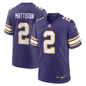 Men’s Minnesota Vikings Alexander Mattison Nike Purple Classic Player Game Jersey