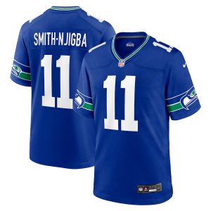 Men’s Seattle Seahawks Jaxon Smith-Njigba Nike Royal Throwback Player Game Jersey