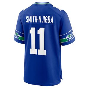 Men’s Seattle Seahawks Jaxon Smith-Njigba Nike Royal Throwback Player Game Jersey