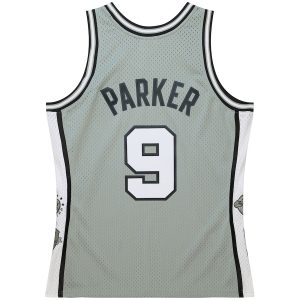 Unisex San Antonio Spurs Tony Parker Mitchell & Ness Gray Hall of Fame Class of 2023 Throwback Swingman Jersey