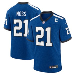 Men’s Indianapolis Colts Zack Moss Nike Royal Indiana Nights Alternate Game Jersey