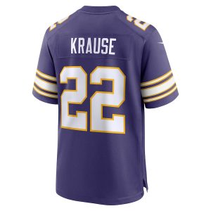 Men’s Minnesota Vikings Paul Krause Nike Purple Classic Retired Player Jersey