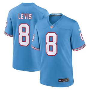 Men’s Tennessee Titans Will Levis Nike Light Blue Oilers Throwback Player Game Jersey