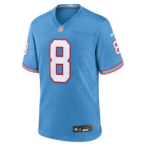 Men’s Tennessee Titans Will Levis Nike Light Blue Oilers Throwback Player Game Jersey