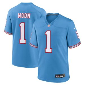 Men’s Tennessee Titans Warren Moon Nike Light Blue Oilers Throwback Retired Player Game Jersey