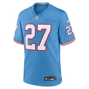 Men’s Tennessee Titans Eddie George Nike Light Blue Oilers Throwback Retired Player Game Jersey
