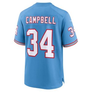 Men’s Tennessee Titans Earl Campbell Nike Light Blue Oilers Throwback Retired Player Game Jersey