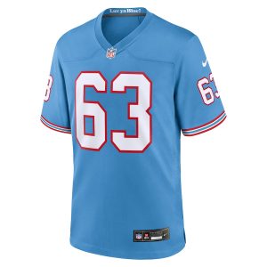 Men’s Tennessee Titans Mike Munchak Nike Light Blue Oilers Throwback Retired Player Game Jersey