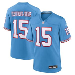 Men’s Tennessee Titans Nick Westbrook-Ikhine Nike Light Blue Oilers Throwback Player Game Jersey