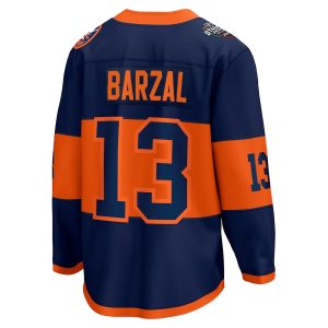 Men’s New York Islanders Mathew Barzal Fanatics Branded Navy 2024 NHL Stadium Series Breakaway Player Jersey