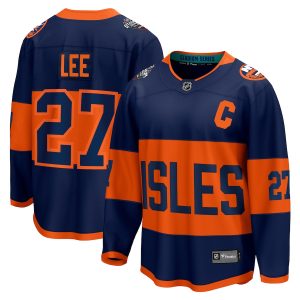 Men’s New York Islanders Anders Lee Fanatics Branded Navy 2024 NHL Stadium Series Breakaway Player Jersey