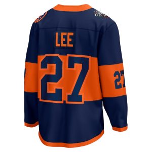 Men’s New York Islanders Anders Lee Fanatics Branded Navy 2024 NHL Stadium Series Breakaway Player Jersey