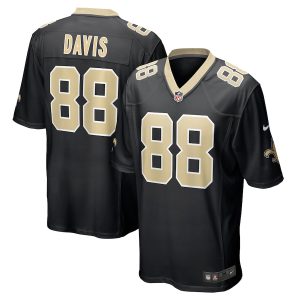 Men’s New Orleans Saints Shaquan Davis Nike Black Game Jersey