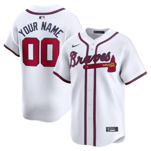 Men’s Atlanta Braves Nike White Home Limited Custom Jersey