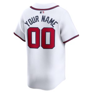 Men’s Atlanta Braves Nike White Home Limited Custom Jersey