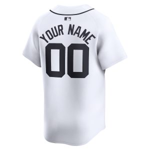 Men’s Detroit Tigers Nike White Home Limited Custom Jersey