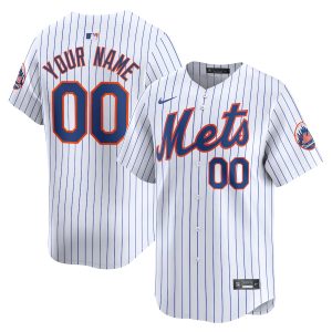 Men’s New York Mets Nike White Home Limited Custom Jersey