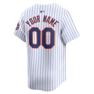 Men’s New York Mets Nike White Home Limited Custom Jersey