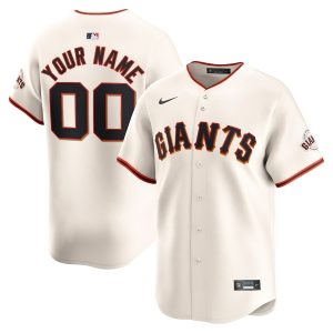 Men’s San Francisco Giants Nike Cream Home Limited Custom Jersey