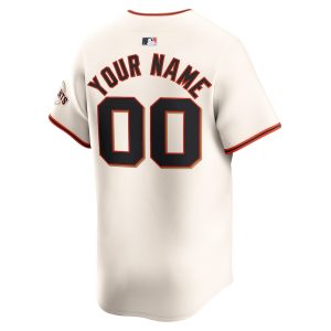 Men’s San Francisco Giants Nike Cream Home Limited Custom Jersey