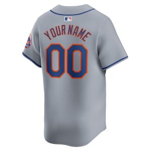 Men’s New York Mets Nike Gray Away Limited Custom Jersey