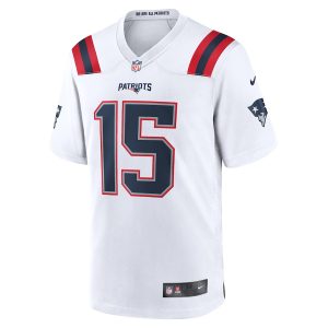 Men’s New England Patriots Ezekiel Elliott Nike White Game Player Jersey