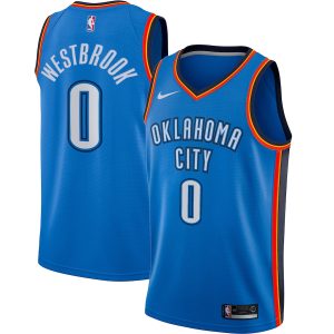 Men’s Oklahoma City Thunder Russell Westbrook Nike Blue Swingman Player Jersey – Icon Edition